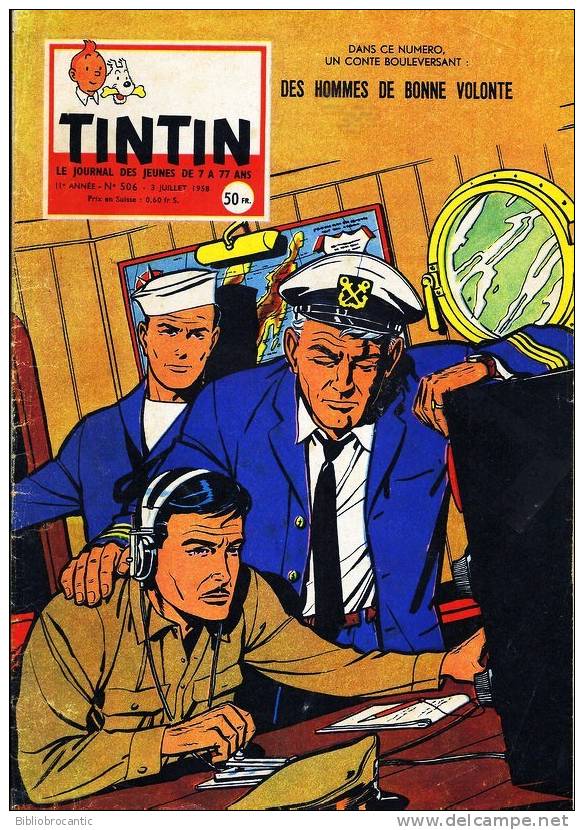 Journal TINTIN N°506 -03/07/1958 - DES HOMMES DE BONNE VOLONTE... - Tintin