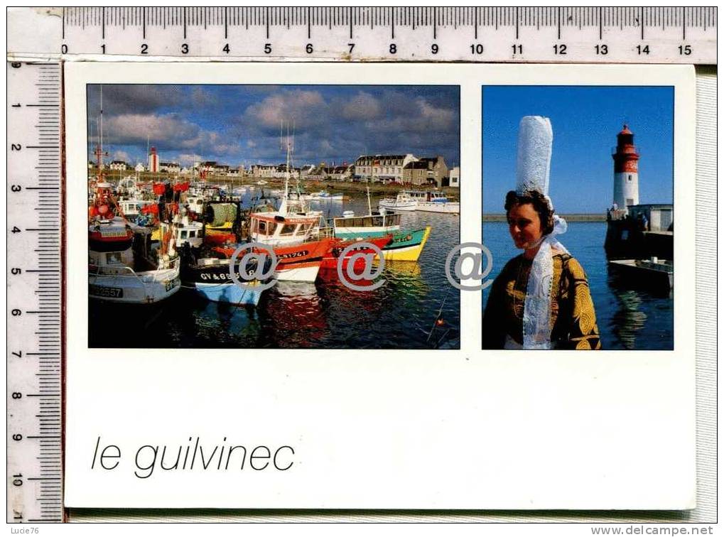 LE GUILVINEC  -   2 Vues   :  Un Coin Du Port De Pêche Et Le Costume Bigouden - Guilvinec