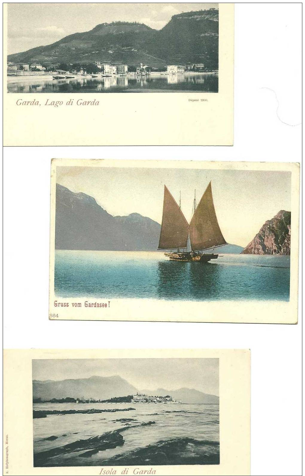 Lago Di Garda- Garda- Lot De 3 Cartes D'avant 1904- Non Circulées- état Superbe - Altri & Non Classificati