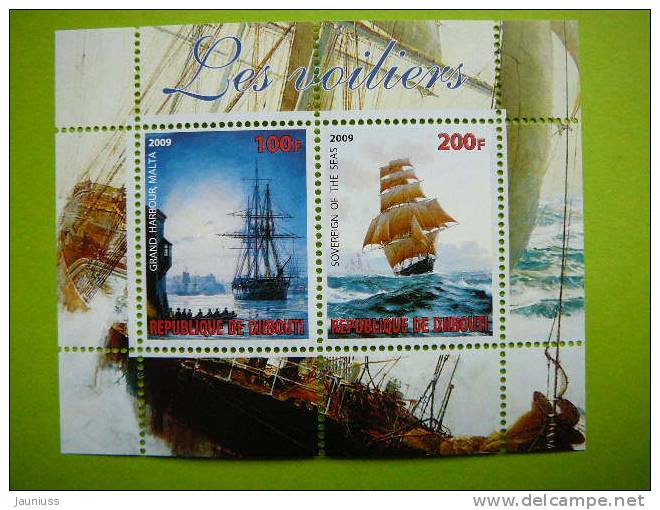 Djibouti 2009 Sail Boats Ships Transport S/s Of 2 **  MNH - Ships