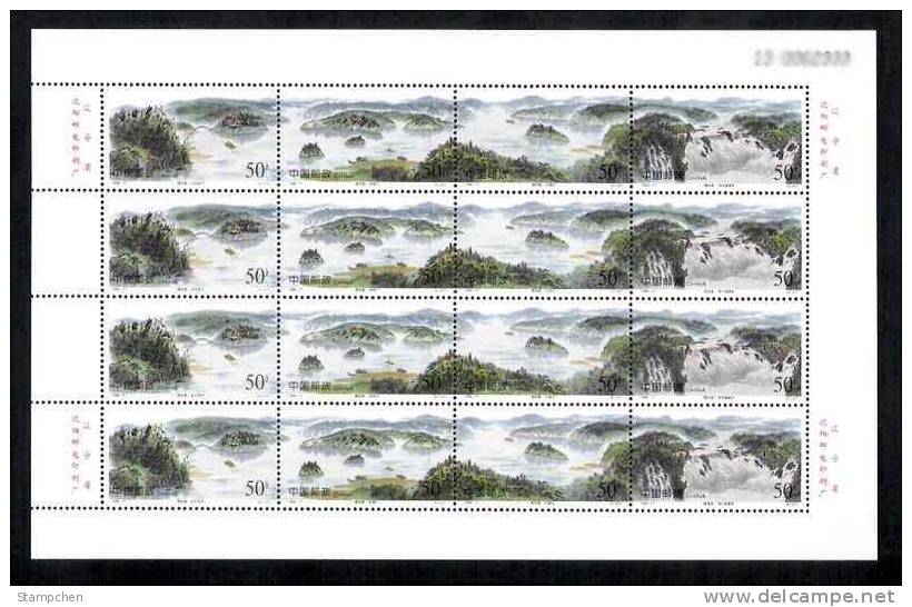 China 1998-17 Jingpo Lake Stamps Sheet Waterfall Mount Falls Geology Forest Scenery - Blocks & Sheetlets