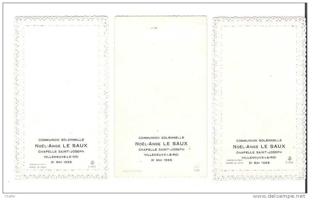 -  3 Images Pieuses -  Communion Solennelle Chapelle Saint Joseph - Villeneuve Le Roi 31 Mai 1958 - Religion & Esotérisme