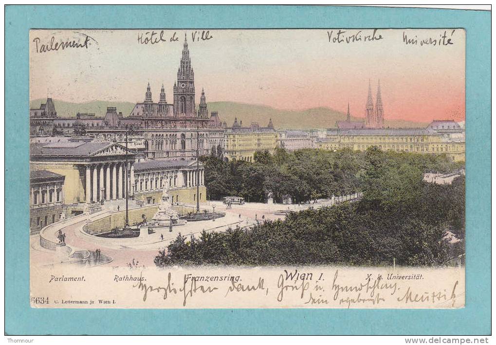 WIEN I. - Parlament. Rathaus. Franzensring. K.k. Universität.   -  BELLE CARTE PRECURSEUR  - - Sonstige & Ohne Zuordnung