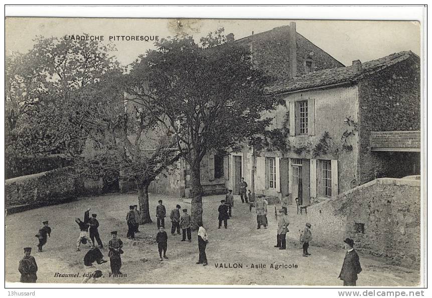 Carte Photo Ancienne Vallon Pont D'Arc - Asile Agricole - Santé - Vallon Pont D'Arc