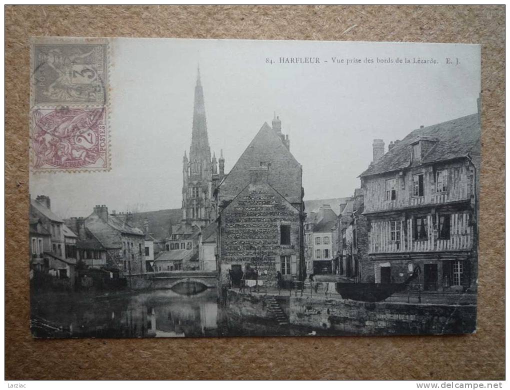 Harfleur Vue Prise Des Bords De La Lézarde Affranchissement Mixte Sage Blanc - Harfleur