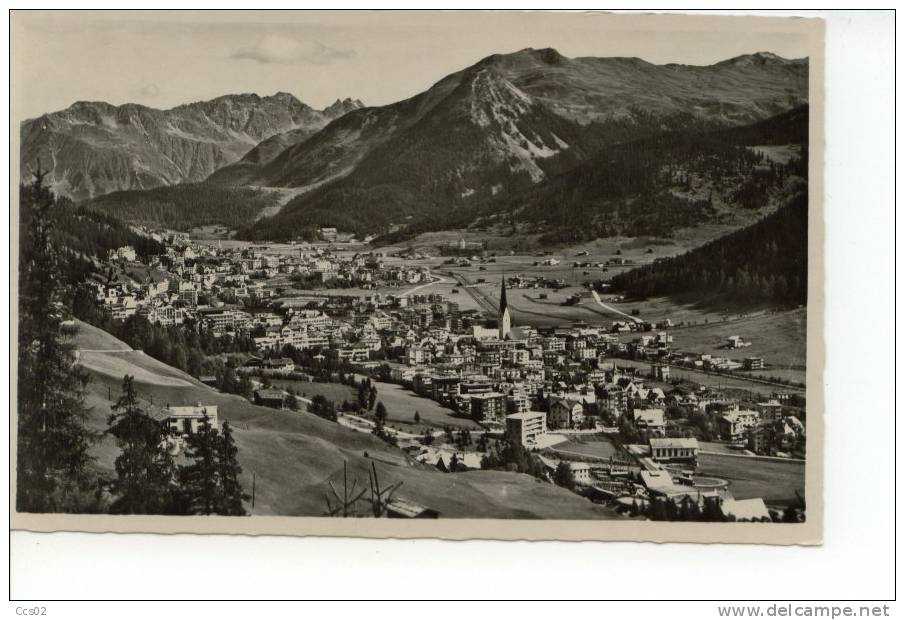 Davos Totalansicht Gegen Seehorn Hörnli Und Rhätikon 1956 - Davos