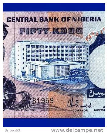 MONNAIE BILLET NEUF AFRIQUE CENTRAL BANK OF NIGERIA 50 FIFTY KOBO N° 781959 F93 DEUX SIGNATURES - Nigeria
