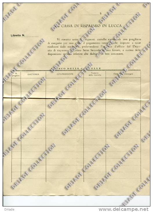 2 DOCUMENTI BANCA CASSA DI RISPARMIO DI LUCCA ANNO 1942 - Bank & Insurance