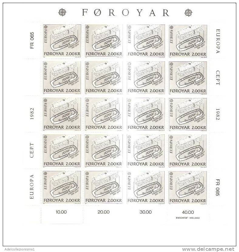 45544)n°2 Fogli Føroyar Serie Europa Cept 1982 Da 20 Valori - Nuovi  - N°64-65 - Blocs-feuillets