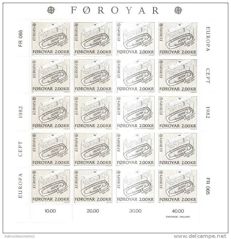 45545)n°2 Fogli Føroyar Serie Europa Cept 1982 Da 20 Valori - Nuovi  - N°64-65 - Blocks & Sheetlets