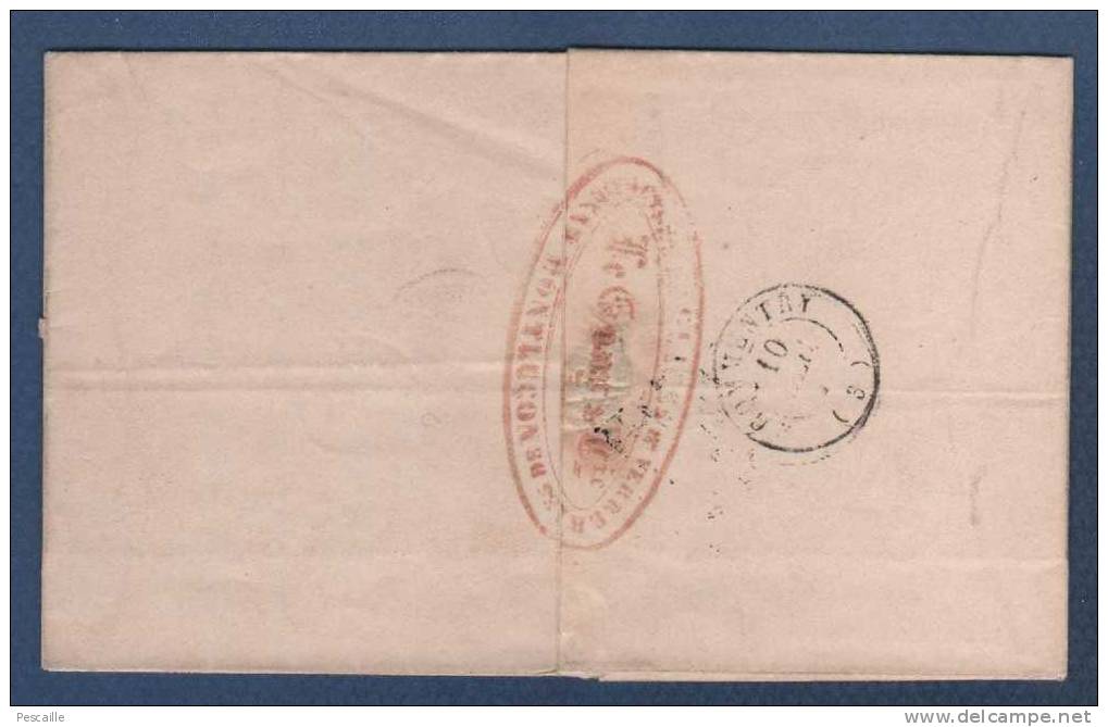 1849 - LETTRE DE MONTLUCON VERS COMMENTRY - MANUFACTURE DES GLACES & VERRERIES DE MONTLUCON / LE GUAY & Cie - Manuscripts