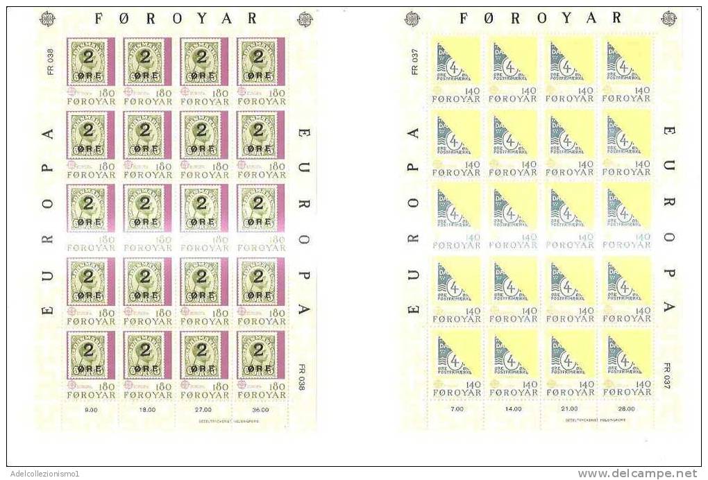 45548)n°2 Fogli Føroyar Serie Europa Cept 1974 Da 20 Valori - Nuovi  - N°37-38 - Blocks & Sheetlets