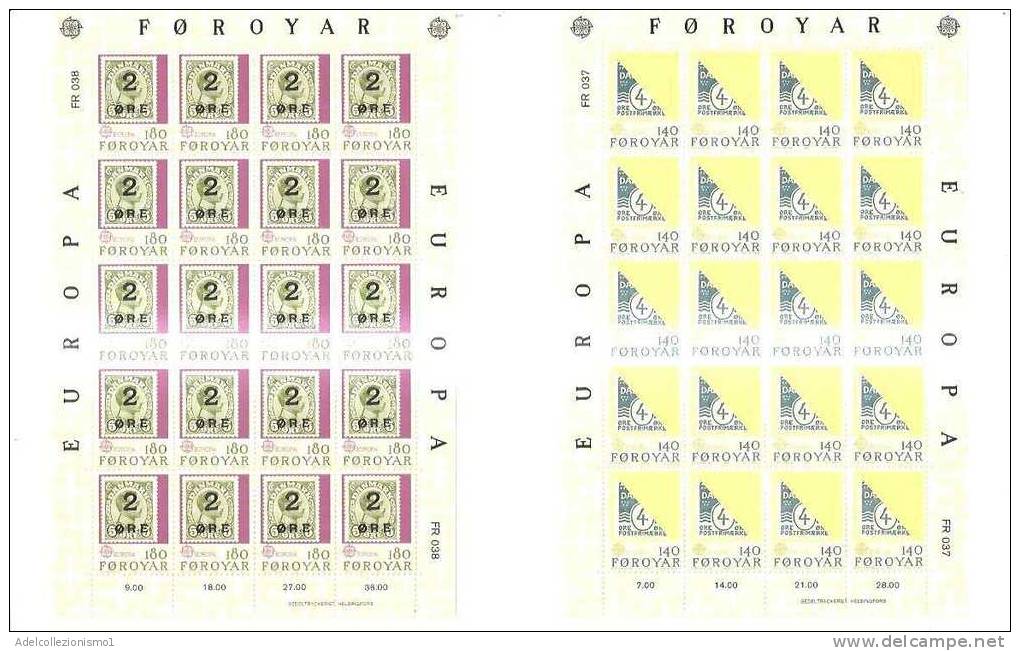 45549)n°2 Fogli Føroyar Serie Europa Cept 1974 Da 20 Valori - Nuovi  - N°37-38 - Blocks & Sheetlets