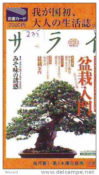 Télécarte Japon * Arbre Nain * BONSAI * 235 * Dwarf Tree Japan Phonecard * Telefonkarte Baum - Flores