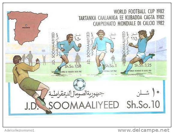 45630)foglio Somalia Serie Camp. Mondiali Di Calcio Spa ´82 Da 3 Valori - Nuovo  - Bf11 - Somalia (1960-...)