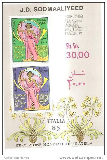 45632)foglio Somalia Serie Italia ´85 Espo. Filatelica Da 2 Valori - Nuovo  - Bf17 - Somalie (1960-...)