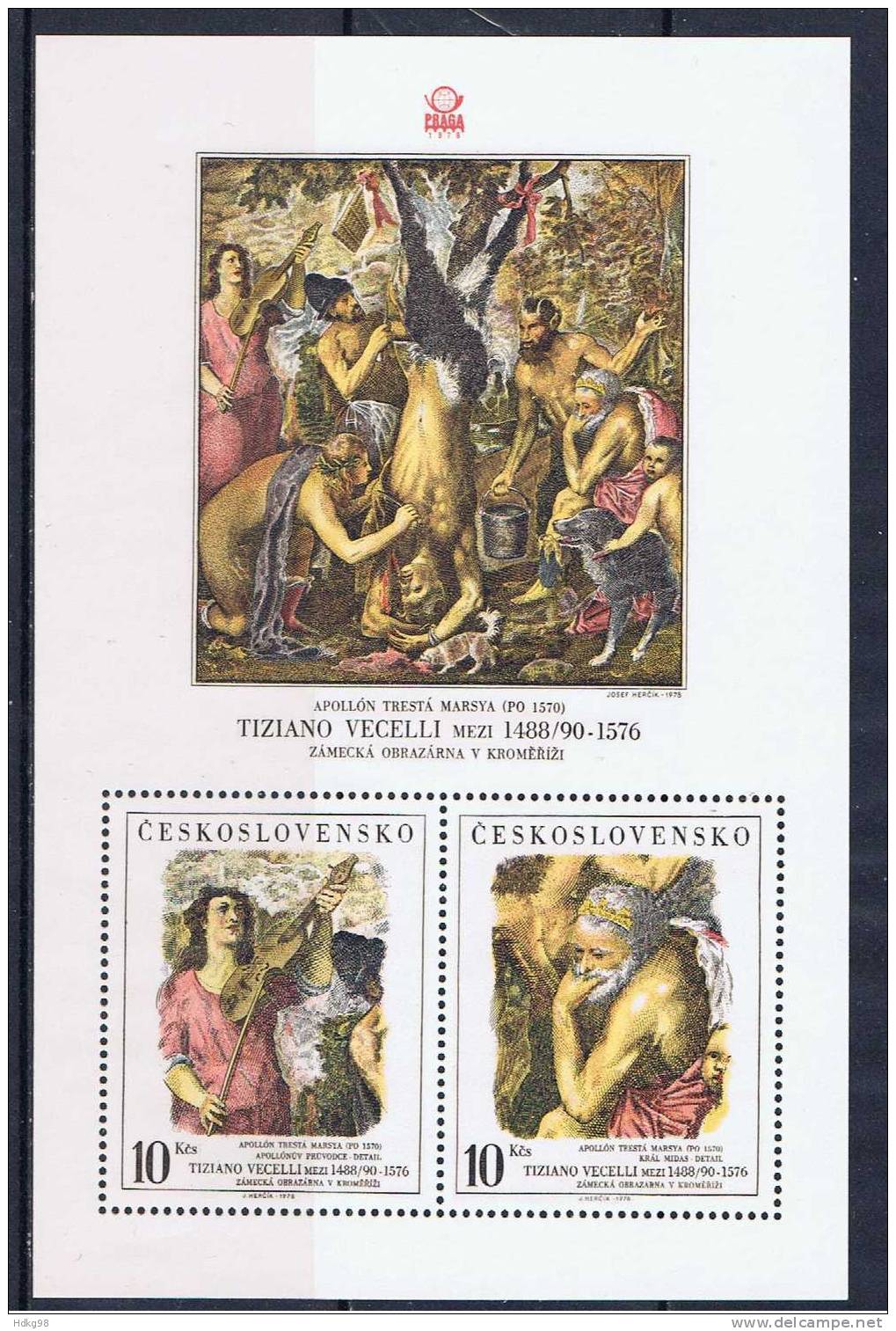CSR Tschechoslowakei 1978 Mi Bl. 10 2463-64 Mnh Gemälde - Unused Stamps