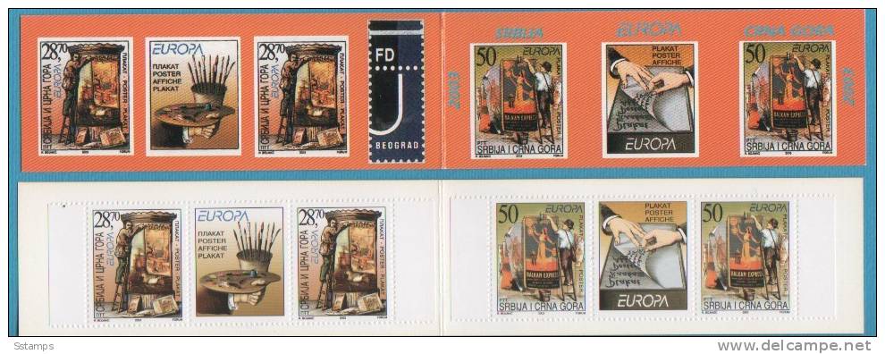 2003 - Lb JUGOSLSAVIA SERBIA MONTENEGRO EUROPA2003 CEPT MANIFESTI 2 Sets Plus VG  NEVER HINGED - 2003