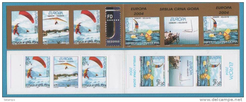 2004-lb JUGOSLAVIJA SERBIA MONTENEGRO CRNA GORA BOOKLET 2 SETS PLUS VG   NEVER HINGED - 2004