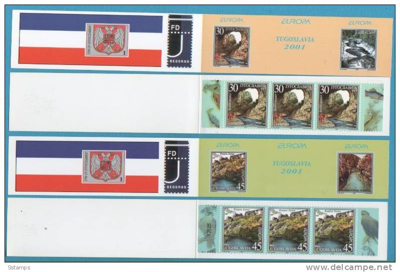 2001-lb  JUGOSLAVIA JUGOSLAWIEN  EUROPA 2001 2 BOOKLETS  CEPT   NEVER HINGED - 2001