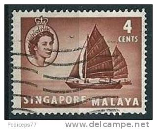 Singapur  1955  QE II Pictorial  4 C  Mi-Nr.30  Gestempelt / Used - Singapour (...-1959)