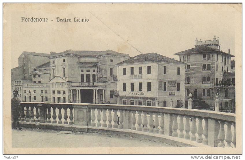 $3-0991- Pordenone Teatro Licinio - F.P. VIAGGIATA 1923 - Pordenone