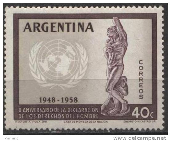 PIA - ARGENTINA - 1958 : 10° Della Dichiarazione Universale Dei Diritti Dell´ Uomo - (Yv    595) - Ungebraucht
