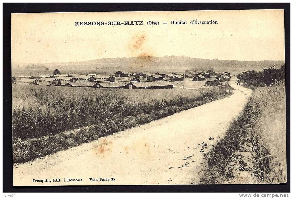 CPA  ANCIENNE- FRANCE- RESSON-SUR-MATZ (60)- GUERRE 1914-18- HOPITAL D'EVACUATION EN PLEINE CAMPAGNE- - Ressons Sur Matz