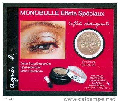 AGNES B. : Monobulle Effets Spéciaux, Echantillon Ombre De Paupière Poudre Vert Et Rose, Eyeshadow Color (Neuf) - Modern (from 1961)