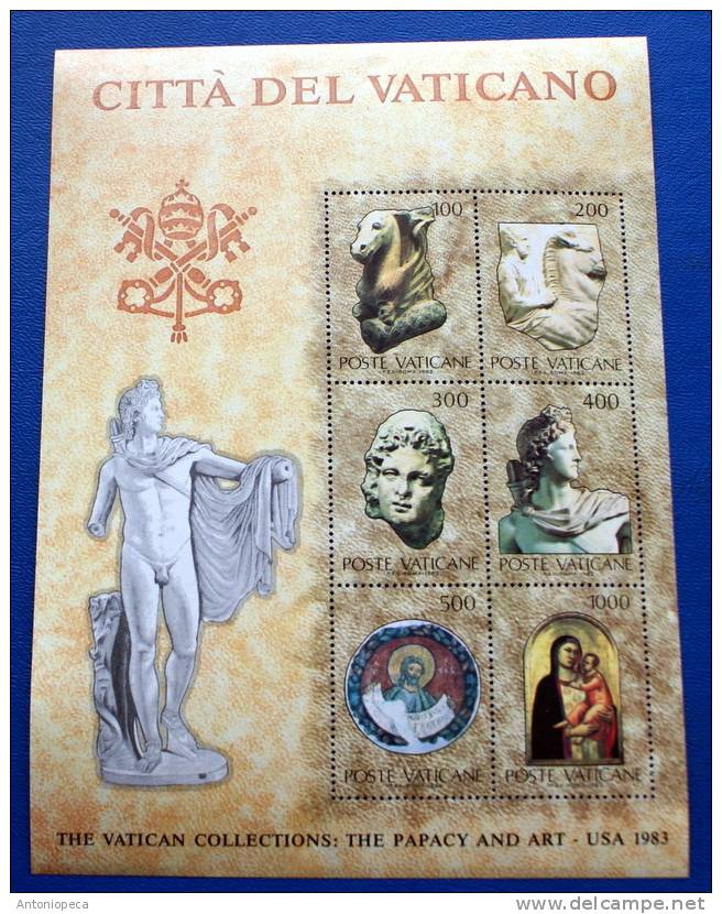 VATICAN 1983 SPLENDID SHEET VATICAN ART COLLECTION  MNH** - Blocks & Kleinbögen