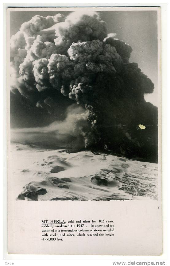 Islande Volcan Mt Hekla éruption 1947 - Iceland