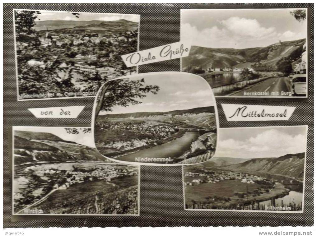 CPSM MITTELMOSEL (Allemagne-Rhénanie Palatinat) - 5 Vues : Minhelm, Bernkastel, Niederemmel, Wintrich, Trittenhelm - St. Goar