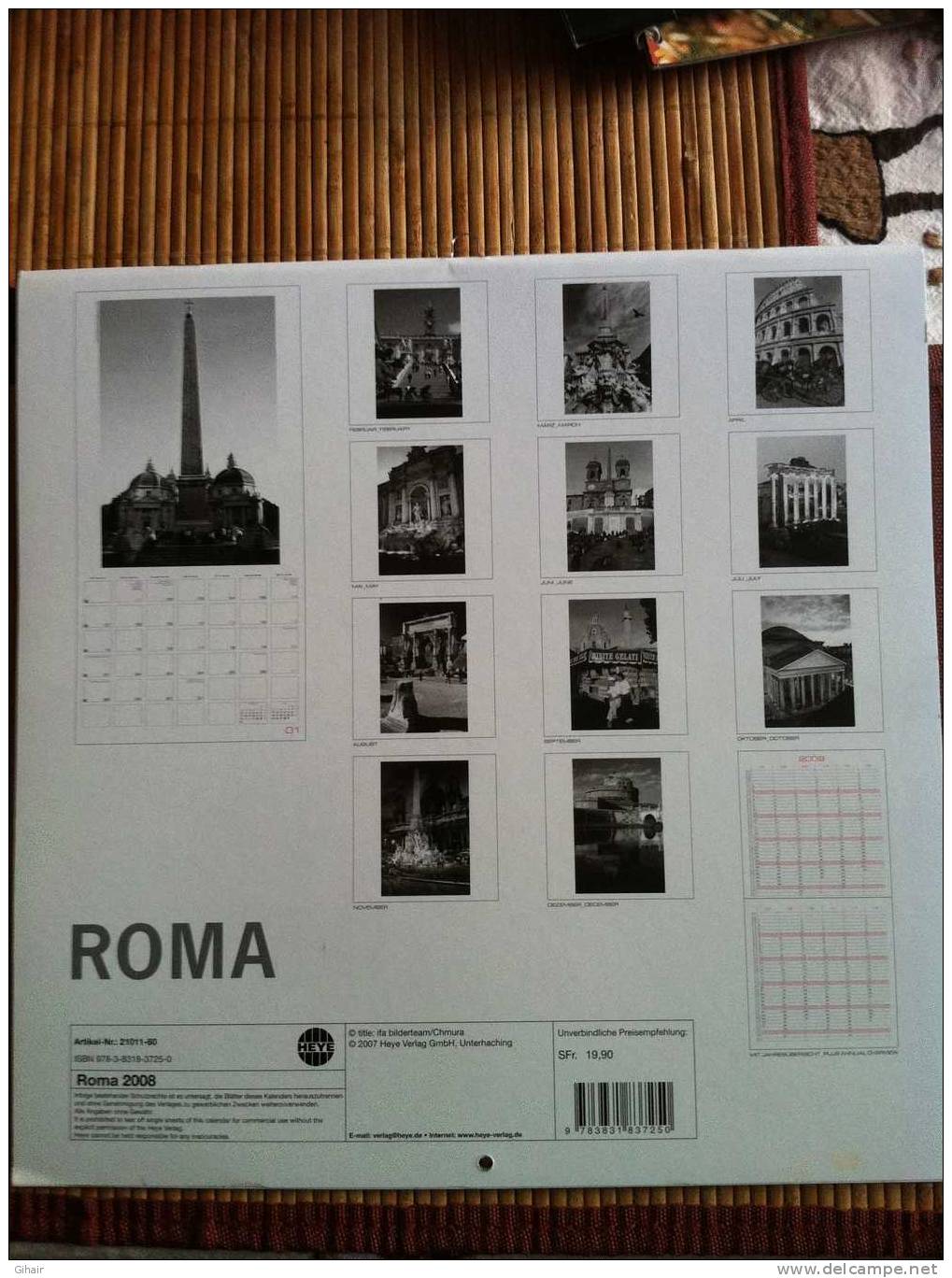 Calendrier 2008, Rome - Grossformat : 2001-...