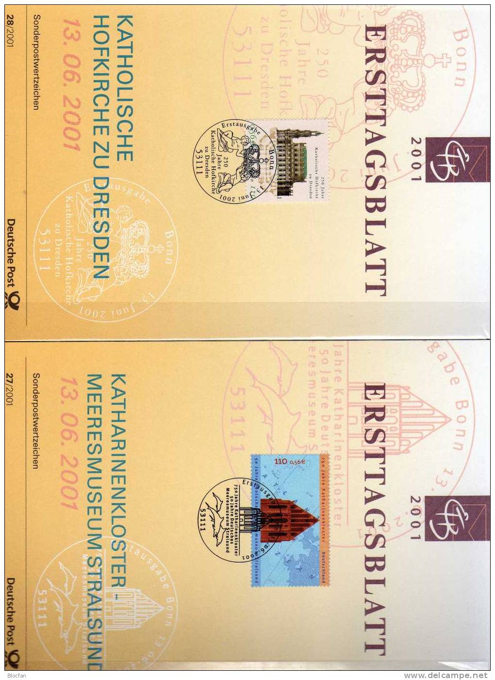 Ersttagsblatt II.Quartal 2001 BRD 2176-2196 SST 27€ Kassel Brücke Post Musik Goethe Tier Anhalt Wasser ETB From Germany - Errors & Oddities