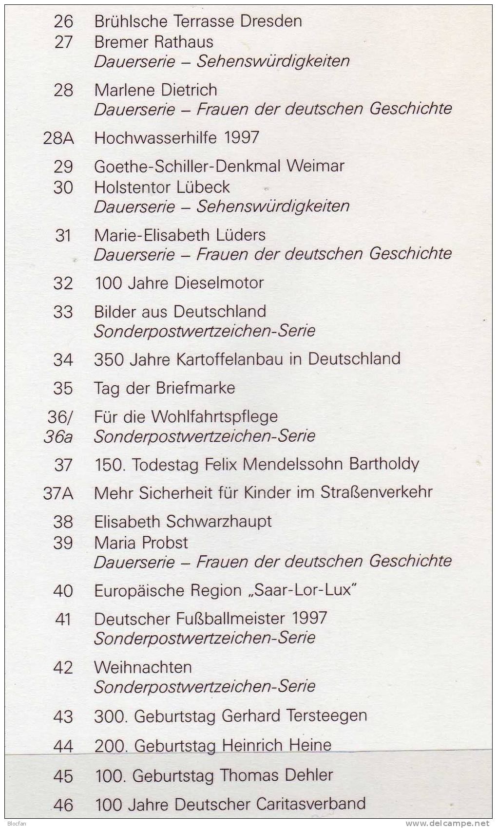 Ersttagsblatt III.Quartal 1997 BRD 1932-1947 SST 34€ Bauwerk Ballon Hochwasser Diesel Kartoffel Post ETB From Germany - Plaatfouten En Curiosa