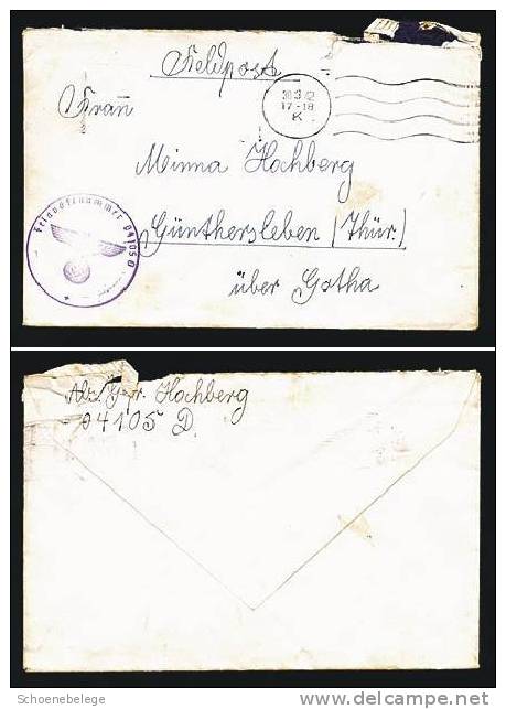 A510) DR Feldpostbrief Von FP-Nr.04105D Vom 30.3.1942 Mit Tarnstempel - Besetzungen 1938-45