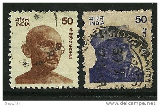 ● INDIA - 1983 - ORDINARIA - Gandhi 750 / 51 Usati Serie Completa - Cat. ? €  - Lotto 262 - Oblitérés