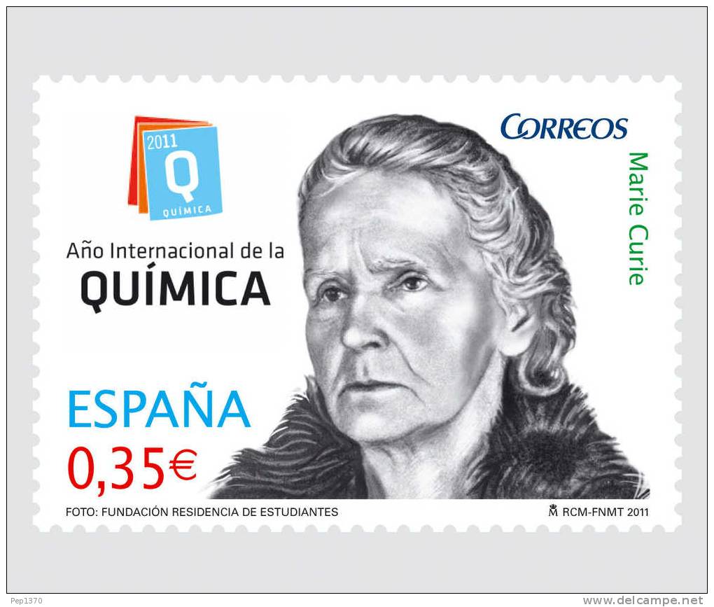 ESPAÑA 2011 - AÑO INTERNACIONAL DE LA QUIMICA - MARIE CURIE - EDIFIL Nº 4637 - Chimie