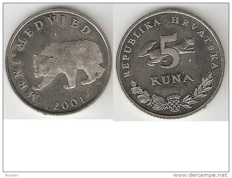 Croatia 5 Kuna  2001  Km   11  Xf+ - Kroatië