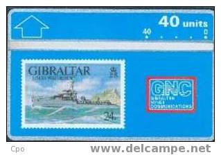 # GIBRALTAR 10 Hmas Waterhen - Stamp 40 Landis&gyr -boat,bateau,military,mil Itaire,army,armee- Tres Bon Etat - Gibraltar