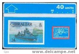 # GIBRALTAR 11 USS Gleaves  - Stamp 40 Landis&gyr  -boat,bateau,military,mil Itaire,army,armee- Tres Bon Etat - Gibraltar