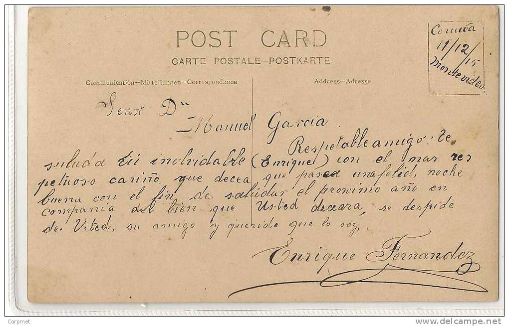 LA CORUÑA - Fot.a Madrileña - TARJETA POSTAL Enviada En 1915 En MONTEVIDEO - La Coruña