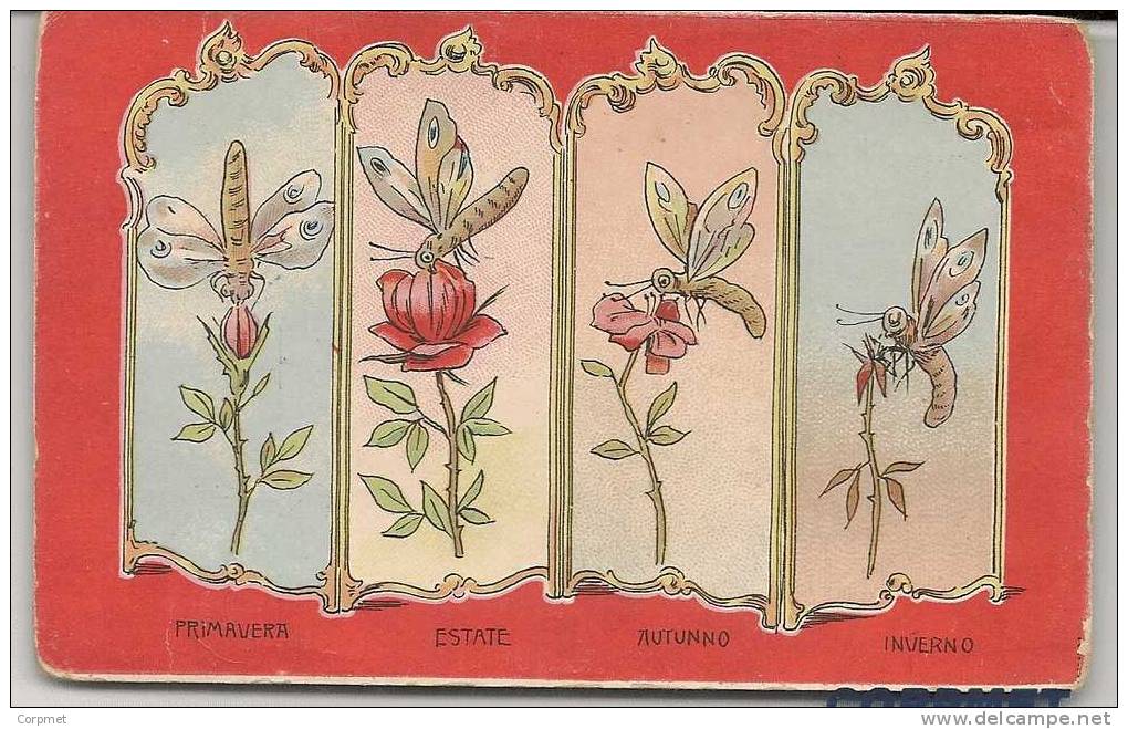 ITALIA - Tempo Di Impiego Dei Fiori - Insetti Che Si Alimentano Su Polline - LE 4 STAGIONI - VF UNUSED POSTCARD C/1900´s - Insects