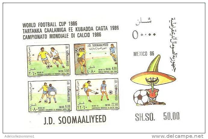 45640)foglio Somalia Serie Camp. Mondiali Di Calcio Mexico '86 Da 4 Valori - Nuovo  - Bf20 - Somalia (1960-...)