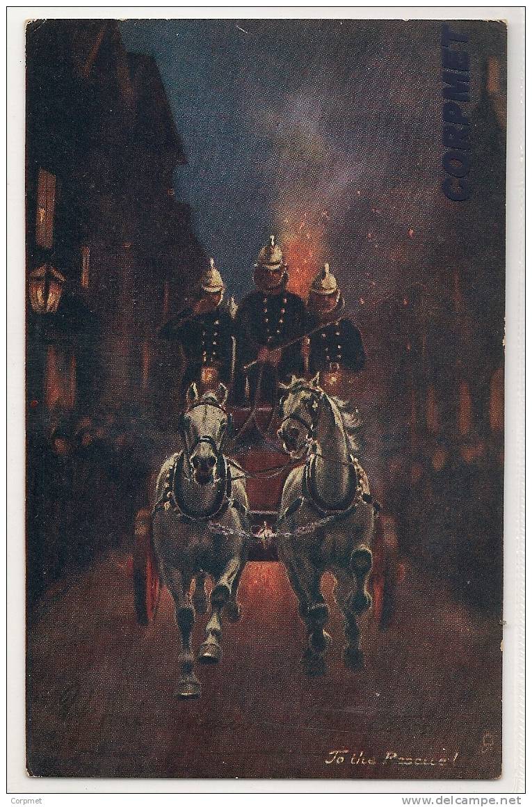 FIREMEN IN CAR THROWN BY HORSES - TO THE RESCUE - R. Tuck Editeurs, Paris - C/1920´30s - At Back Written A Poem - Feuerwehr