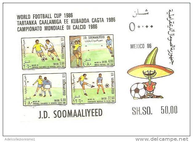45641)foglio Somalia Serie Camp. Mondiali Di Calcio Mexico ´86 Da 4 Valori - Nuovo  - Bf20 - Somalia (1960-...)