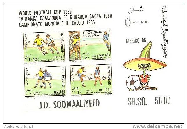 45642)foglio Somalia Serie Camp. Mondiali Di Calcio Mexico ´86 Da 4 Valori - Nuovo  - Bf20 - Somalie (1960-...)