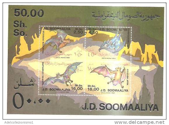 45659)foglio Somalia Serie Pipistrelli Somalia 1985 Da 4 Valori - Nuovo  - Bf18 - Somalië (1960-...)