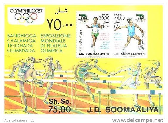 45664)foglio Somalia Serie Espo. Mondiale Di Filatelia Olimpica 1987 Da 2 Valori - Nuovo  - Bf22 - Somalië (1960-...)