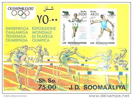 45665)foglio Somalia Serie Espo. Mondiale Di Filatelia Olimpica 1987 Da 2 Valori - Nuovo  - Bf22 - Somalië (1960-...)